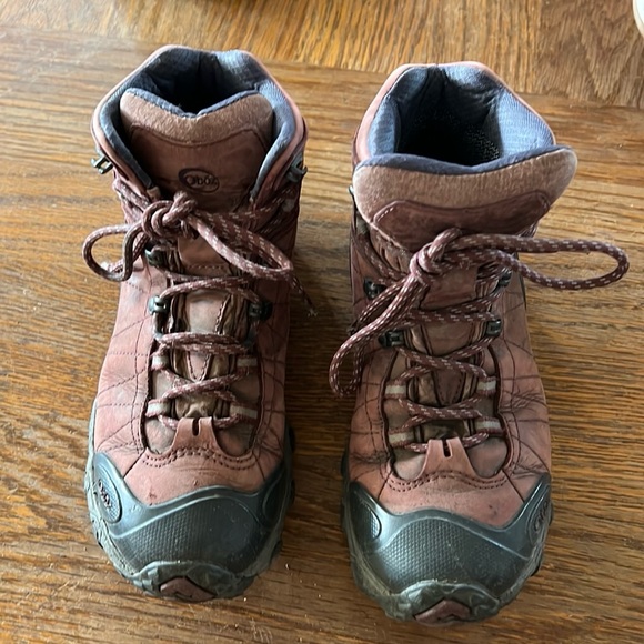 Oboz BDry Women's Bridger Hiking Boots Red Black Lace Up High Top Size 9 - Picture 2 of 8